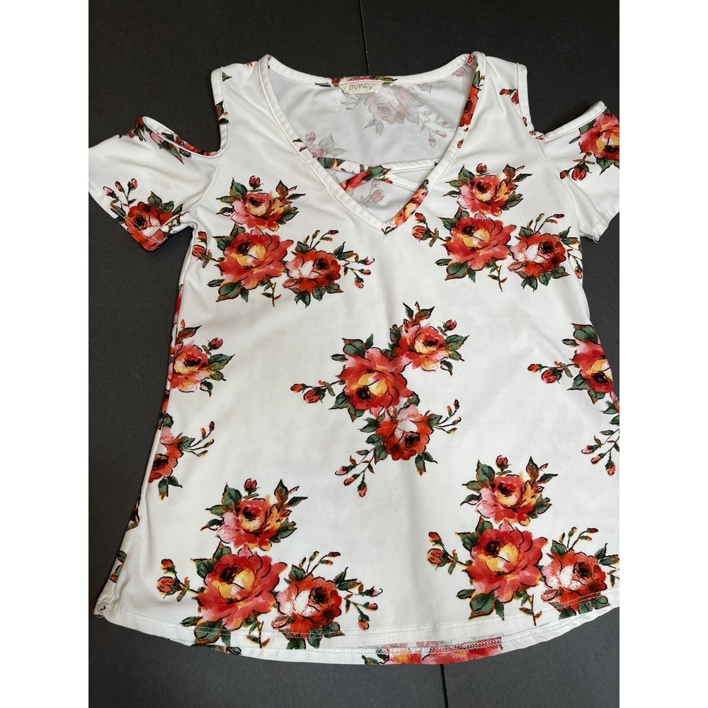 PINC Women's Medium Blouse Rose Pink Floral, Excellent Condition!! - Picture 5 of 8